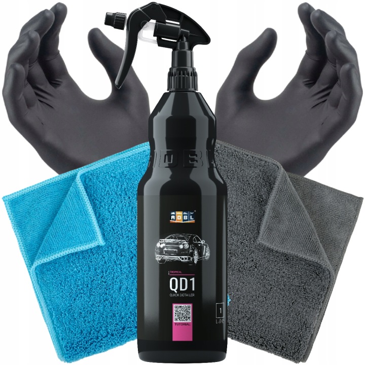ADBL QD1 1L Quick Detailer – rýchly lesk, ochrana laku, sada s mikrovláknom, tropická vôňa
