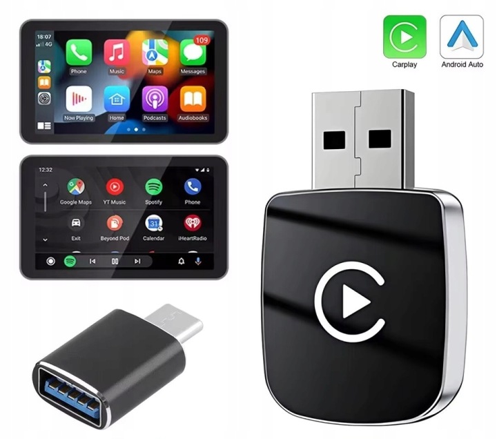 Bezdrôtový CarPlay Android Auto adaptér AI&JL WiFi 6 USB/USB-C – rýchle pripojenie