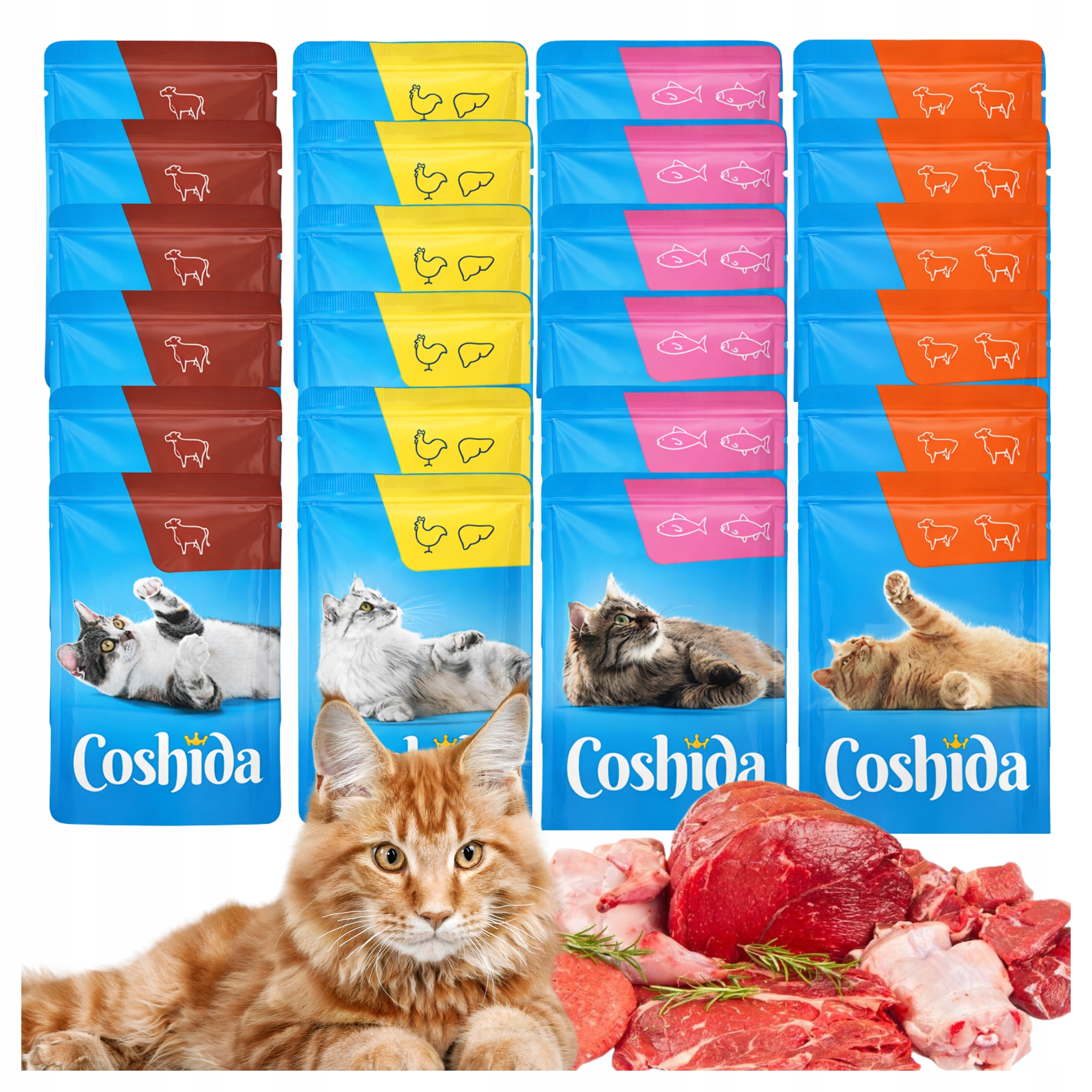 Coshida Selection XXL 24 × 100 g – mokré krmivo pre mačky