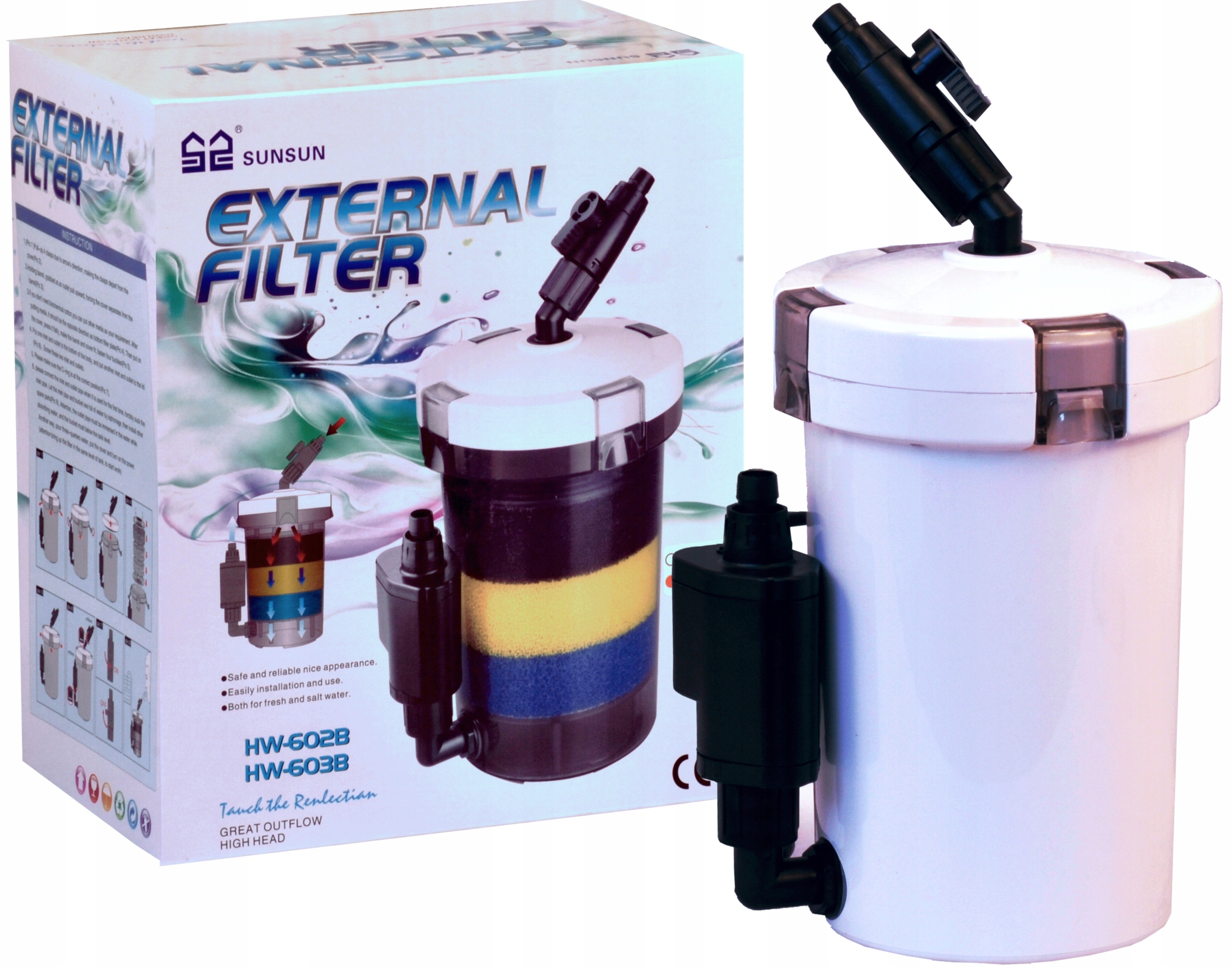 SUNSUN HW-602B kanistrový filter 400 l/h | akvárium 20–60 l