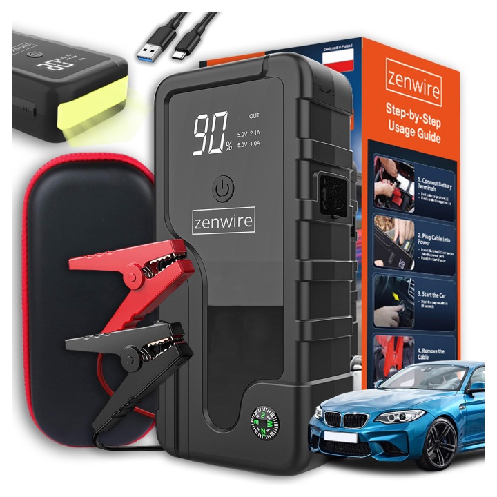 Zenwire CY16 Jump Starter 6400 mAh 2000A – štartér auta + powerbanka + LED svietidlo 12V