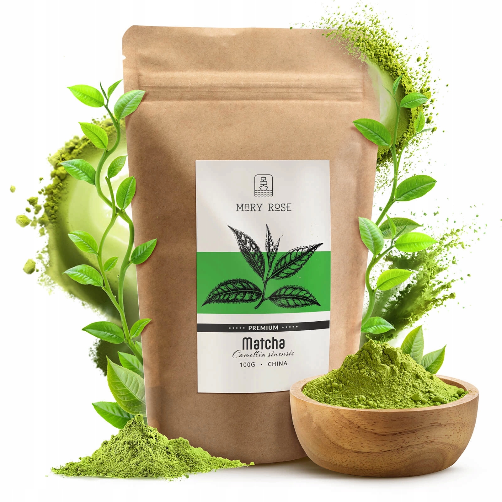 Mary Rose Matcha Premium 100 g – zelený čaj v prášku z Hangzhou