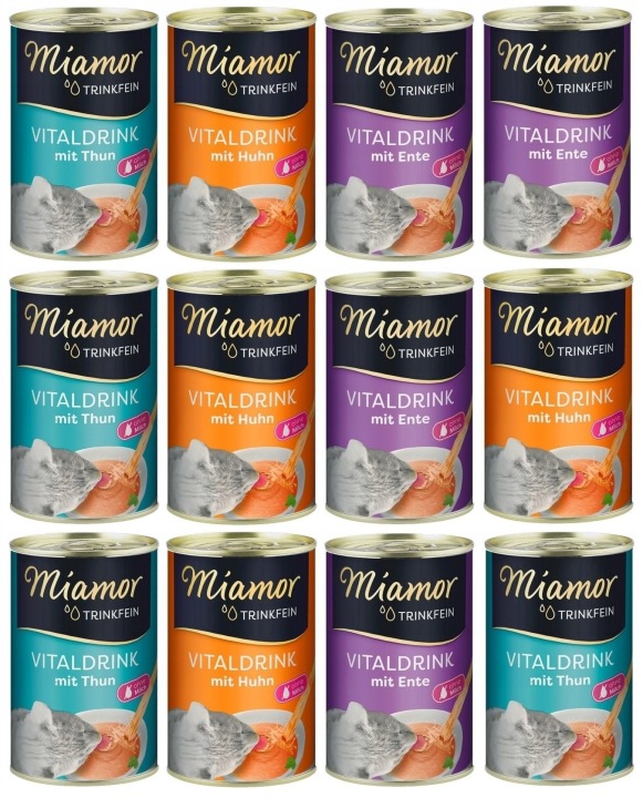 Miamor Vitaldrink pre mačky 12x135 ml, hydinové príchute v mäsovom vývare