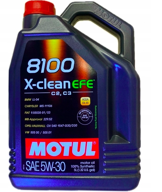 MOTUL 8100 X-CLEAN EFE 5W/30 5L – syntetický olej pre moderné benzínové a diesel motory, schválenia BMW, MB, GM, VW