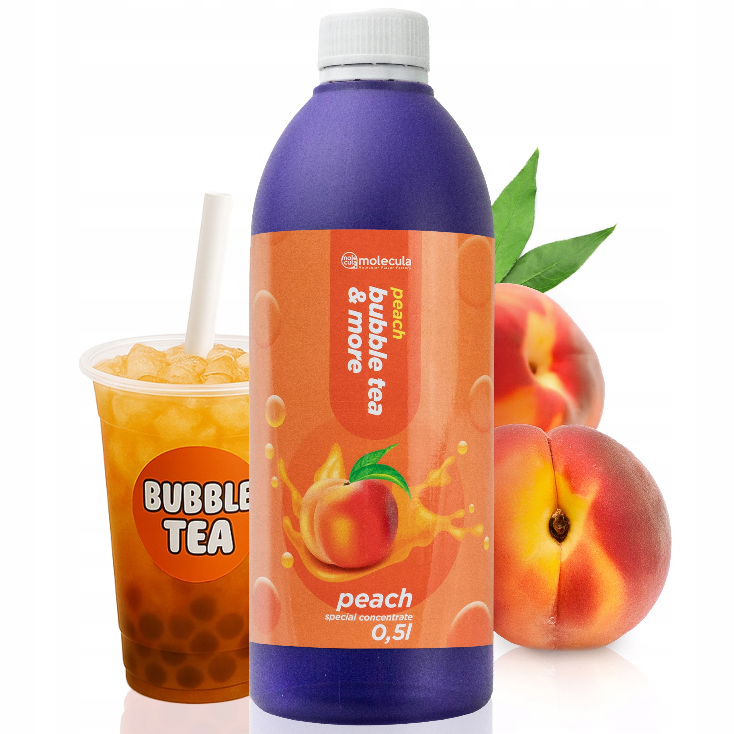 Molecula Bubble Tea sirup Broskyňa 500 ml | Ovocný koncentrát 1 : 10