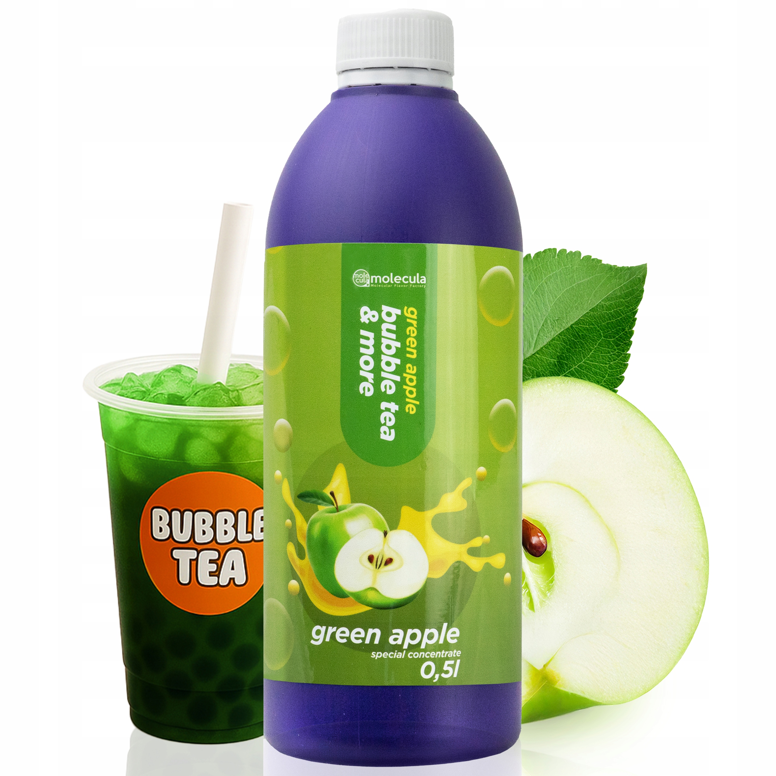 Molecula Bubble Tea sirup Zelené jablko 500 ml | Ovocný koncentrát 1 : 10