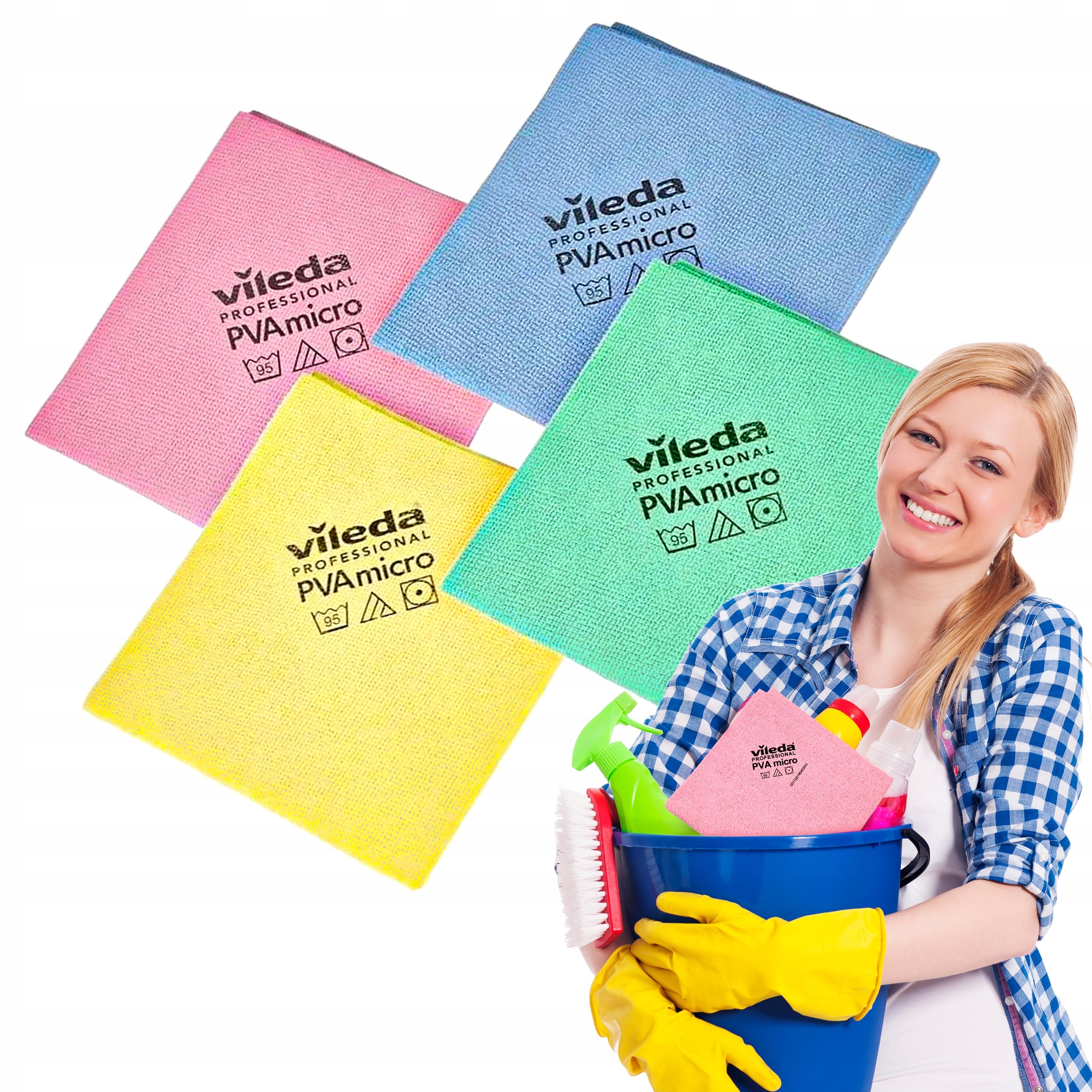 Vileda Professional PVA Micro utierky 38 × 35 cm 4 ks | Mikrovlákno PVA