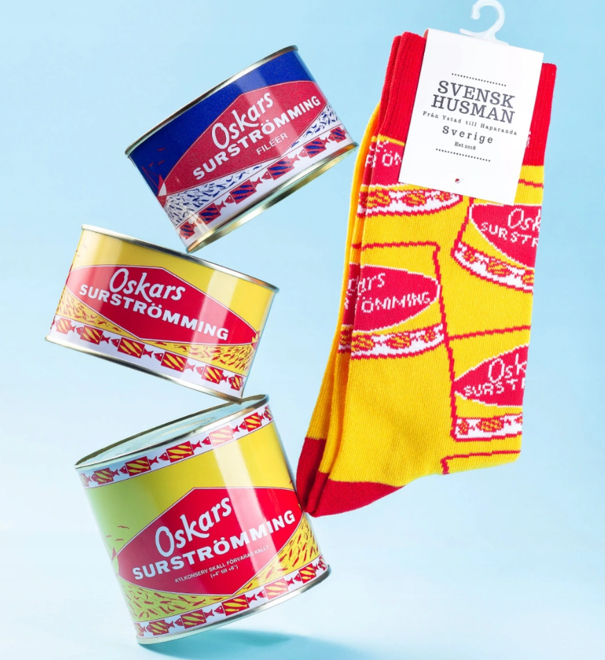 Surströmming Originálny darček ponožky - sleď zo Švédska Surströmming
