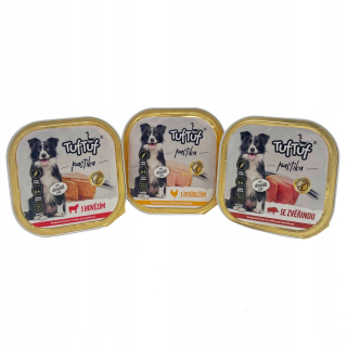 15x300g TUF tácka TUF mokrá paštéta pre psov mix príchutí