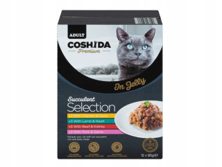 12x85g COSHIDA Succulent Selection vrecúška na mokré krmivo mix príchutí pre mačky