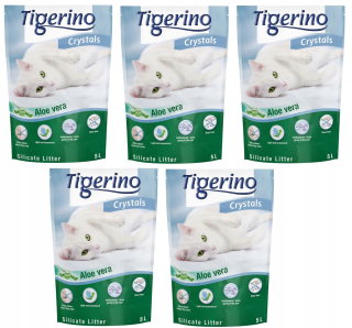 Podstielka pre mačku - 5x5l silikónový vrh tigerino aloe vera
