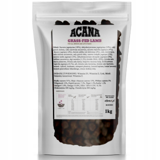 Suché krmivo pre psy granule - Acana trávnaté lamba jedlo bez obilnín pre psa 1 kg