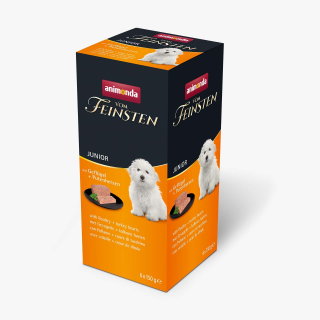 Konzervy mokré krmivo pre psa - Animonda Vom Feinsten juniorská hydina+srdce 6x150g