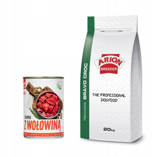 Suché krmivo pre psy granule - Chovateľ Arion Bravo Croc 20 kg + super zadarmo!