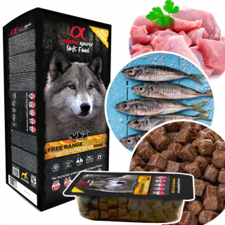 Krmivo pre psy - Alpha Spirit Połmości bude kŕmiť 85% mäsových rýb 9 kg
