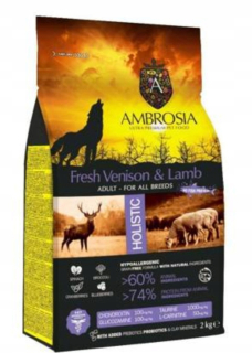 Suché krmivo pre psy granule - Ambrosia 12 kg Venison s jahňacím