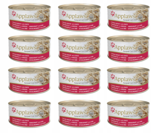 Konzerva pre mačky - Applaws Natural - kuracie prsia s kačicou 12x70g
