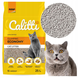 CALITTI Economy Bentonitové stelivo pre mačky 25L