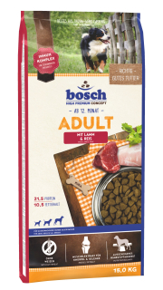 Suché krmivo pre psy granule - Jednomyseľný bosch dospelý jahňací ryža ľahko stráviteľná 15 kg