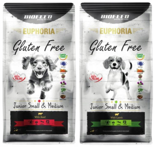BIOFEED Suché krmivo pre psov a šteňatá s hovädzím mäsom 2 kg + jahňacinou 2 kg