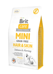 Brit Care Mini Hair Skin suché krmivo pre psov losos so sleďom 2 kg