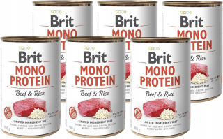 BRIT MONO Mokré krmivo pre psov Beef Rice 6x400g