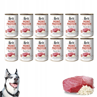 Brit Mono Protein mokré krmivo hovädzie s ryžou 400 g