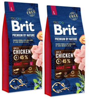 Suché krmivo pre psy granule - Prémia brit od prírody dospelý veľký L 15 kg x2/30 kg