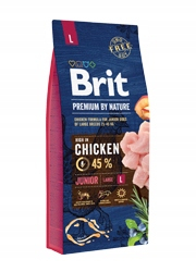 BRIT Premium By Nature Junior L veľké kurča 15 kg