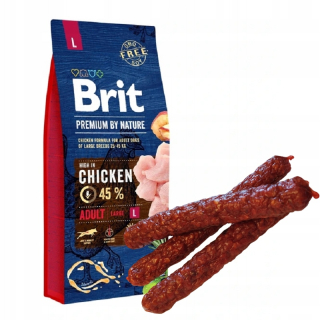 Suché krmivo pre psy granule - Prémia brit od prírody dospelý veľký L 15 kg + zadarmo