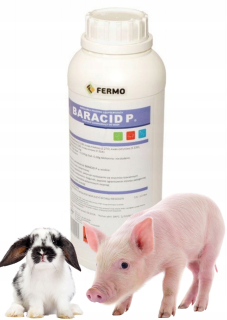 Vitamíny pre králiky, morčatá - Baracid-Zakwaszacz-1 ml/2 LTR fľaša na vodu-1ltr