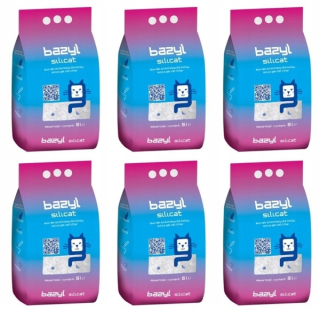 Podstielka pre mačku - Bazalka Silicat 30l (6x5L) Silikónový silikónový vrh