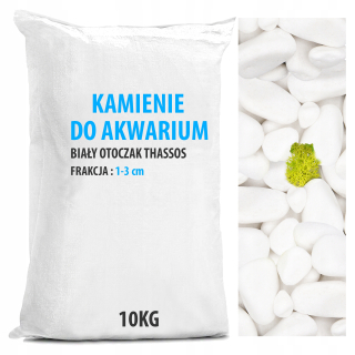 Kamene do akvária - Biele kamene pre akvárium lesklé krásne 10 kg