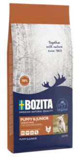 Suché krmivo pre psy granule - Bozita Puppy & Junior Pšenica zadarmo 12,5 kg