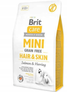 Brit Care Mini Hair Skin suché krmivo pre psov losos so sleďom 2 kg