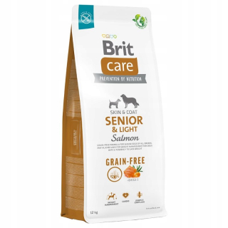 Suché krmivo pre psy granule - Brit Care Senior Svetelný losos bez obilia 12 kg