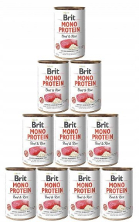 Krmivo pre psy - Brit Mono Protein Beef & Rice 12 x 400g