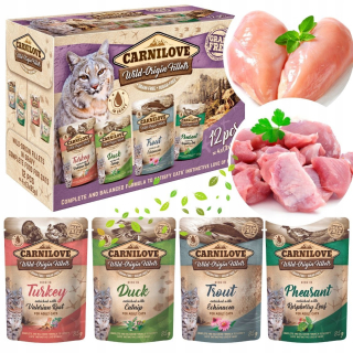 Krmivo pre mačku - Carnilove mokré jedlo pre viacnásobnú mačku 12x85g