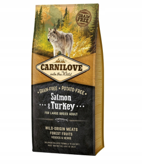 Suché krmivo pre psy granule - Carnilove Salmon Turecko veľké dospelé 12 kg