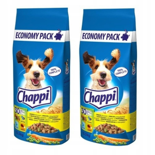 Suché krmivo pre psy granule - Kuracie zelenina Chappi Hydina 2x 13,5 kg