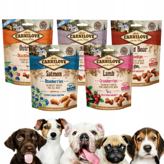 Carnilove Crunchy Snack losos s lesným ovocím 200g