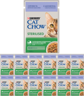Konzerva pre mačky - Cat Chow sterilizovaný po sterilizácii 12x85g jahňacie