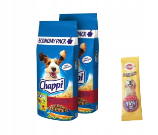 Krmivo pre psy - ChAPPI Hovädzia hydina Zelenina 13,5 kgx2 = 27kg + Ranchos