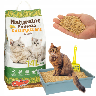 Chico Natural substrát Kukuričná podstielka pre mačky KUKURICA 14l CLUMBING