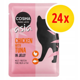 Konzerva pre mačky - Cosma Asia Chicken s tuniakom v želé 24x100