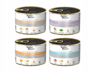 Konzervy mokré krmivo pre psa - Notovo údolie malá zmes príchutí 24x185g
