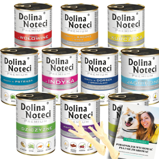 DOLINA NOTECI Prémiové mokré krmivo pre psov Mix 400G X 10 KS + E-KNIHA DOG