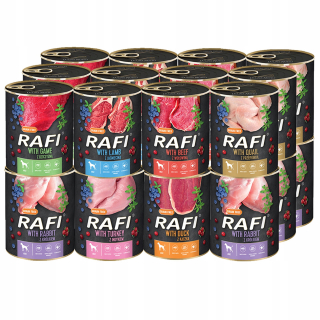 Konzervy mokré krmivo pre psa - Noteć Valley Rafi Classic Mix 4 príchute 24x 800g
