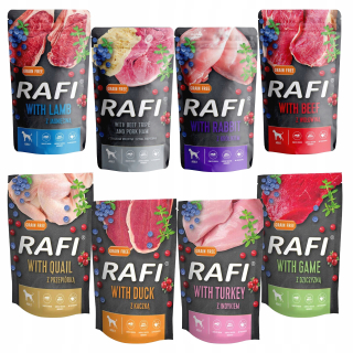 DOLINA NOTECI RAFI Krmivo pre psov mokré MIX Smaków 24 x 500g