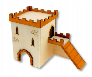 Domček pre morča, králika - Drevený dom zips pre škrečkovú myš P87